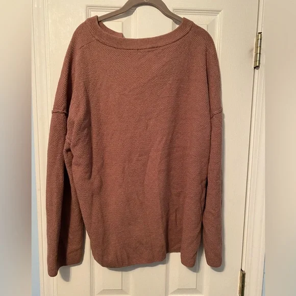 LILLUSORY mauve pink women’s high low waffle knit sweater - Picture 3 of 7